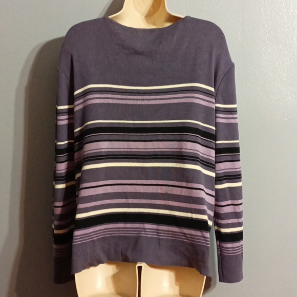 Style &Co. Collection purple striped sweater - Picture 11 of 17